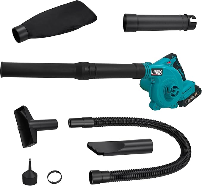 Cordless Leaf Blower for Makita 18V Battery,Electric Jobsite Air Blower with Brushless Motor,6 Variable Speed Up to 180MPH,2-in-1 Handle Electric Blower and Vacuum Cleaner(Only Tools)
