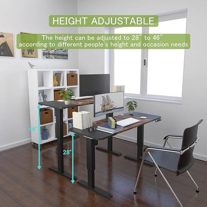 Standing Desk Adjustable Height Desk,63x30Inches, Stand Up Desk Table for Home Office, Home Office Computer Desk,Memory Preset,Height adjustments from 28" to 46"
