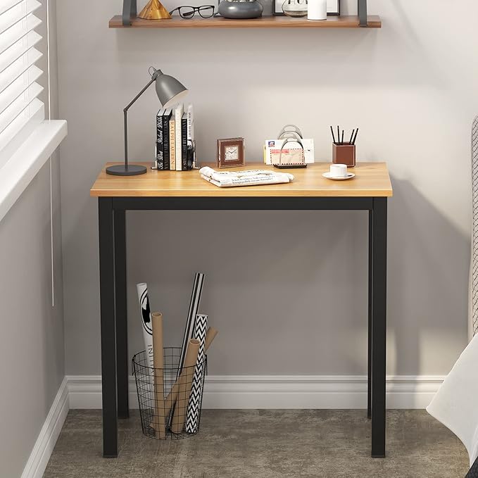 sogesfurniture Computer Office Desk Computer Table with BIFMA Certification Sturdy Office Desk Writing Desk,Teak&Black,BHUS-AC3BB-8040
