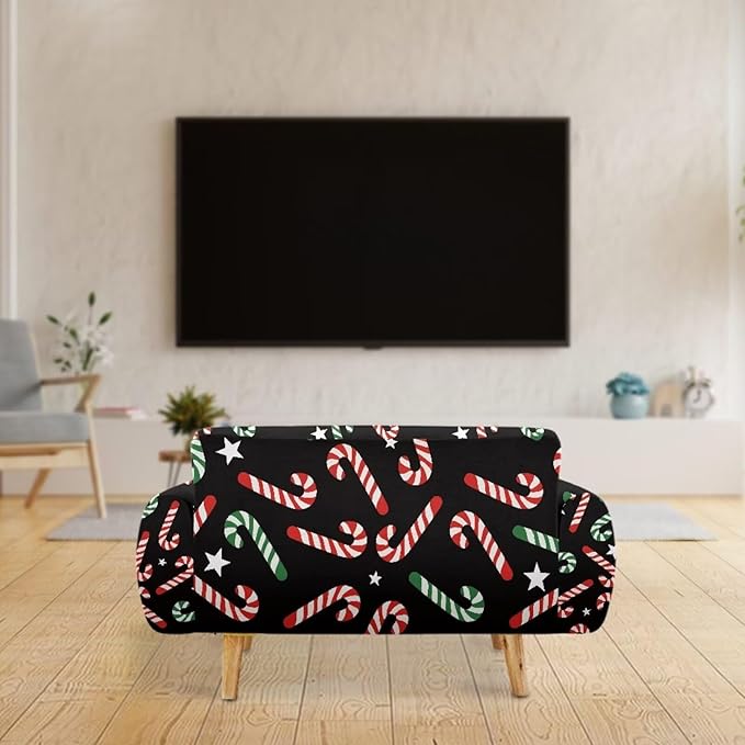 FKELYI Christmas Furniture Protector Easy Going Stretch Sofa Slipcover Non-Slip Sofa Couch Cover Washable Sofa Slipcovers L