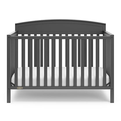 Graco Benton 5-in-1 Convertible Crib (Gray) – GREENGUARD Gold Certified, Converts from Baby Crib to Toddler Bed, Daybed and Full-Size Bed, Fits Standard Full-Size Crib Mattress
