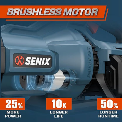 SENIX X6 60 Volt Max* Handheld Cordless Leaf Blower, Up to 810 CFM and 170 MPH, Variable Speed, Cruise Control, Lightweight, includes 4.0 Ah Battery and 3 Amp Charger (BLAX6-M1)