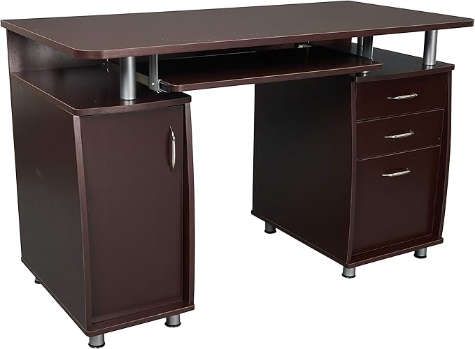 NicBex Laik-DW-00044-DX Desks, 47.5" W x 23.5" D x 30" H, Chocolate