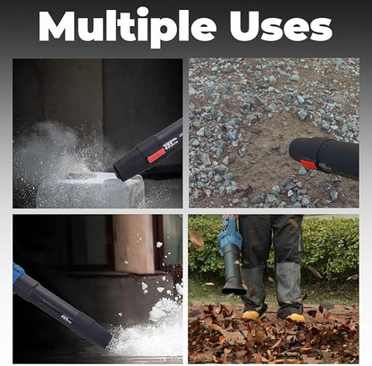 DongCheng Cordless Leaf Blower, 485 CFM Variable Speed & Turbo Mode, 3 Nozzles, Shoulder Strap, 4.0Ah Battery and Charger Included, Battery Powered Leaf Blower for Town Care, Patio and Blowing Leaves