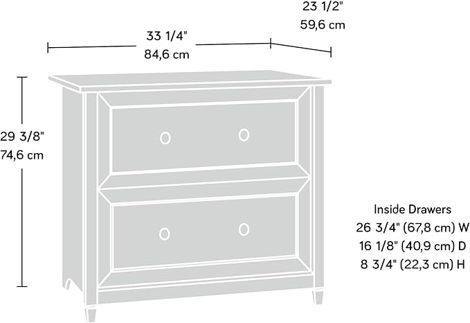 Sauder Edge Water Lateral File, Chalked Chestnut finish