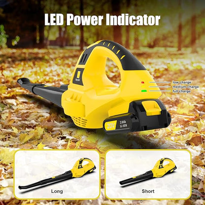 Leaf Blower Cordless,21V Handheld Electric Leaf Blower with Battery and Charger, 2 Speed Mode, Lightweight Battery Powered Leaf Blowers for Lawn Care,Patio, Yard, Sidewalk,Snow Blowing