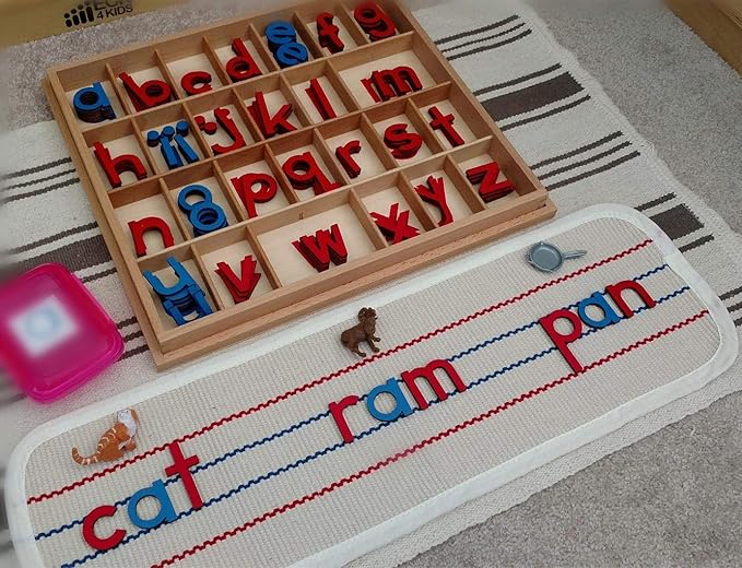 Kids Rug Montessori Mat Children Playing Mat for Nursery Cotton Working Rug Small Hand Woven Rug, 23.6''×7.8''
