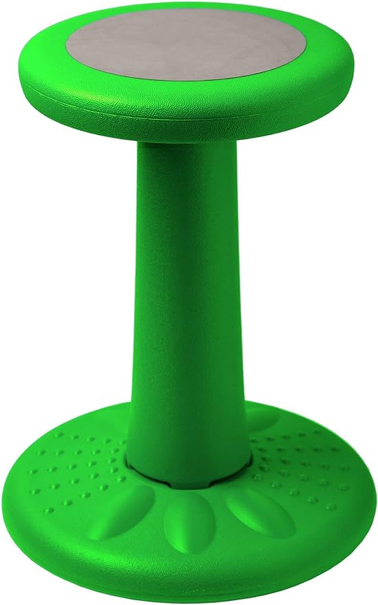 Studico ActiveChairs Kids Wobble Stool, Flexible Elementary Classroom Seating, Improves Focus, Posture and Helps ADHD/ADD, Sensory Chair, Active Fidget Chairs, Pre-Teen 17.75" Chair, Ages 7-12, Green
