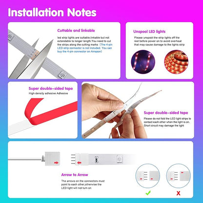 smareal 50ft Led Lights for Bedroom, Led Strip Lights Color Changing Led Lights with 44 Key IR Remote, Led Light Strips for Bedroom Party Home Decoration