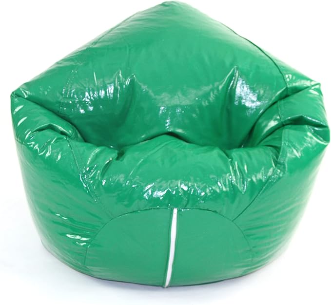 Wet Look Vinyl Bean Bags, Jr Child, Green