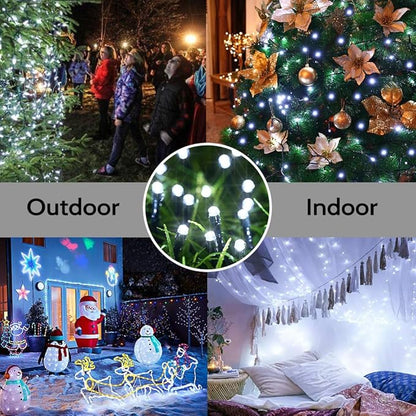 Toodour Christmas Lights Outdoor, 213ft 600 LED Christmas String Lights, 8 Modes, Timer, Waterproof Christmas Fairy Twinkle Lights for Home Garden Yard Wedding Party Tree Xmas Decors - Cool White