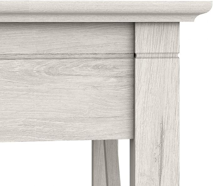 Bush Furniture Key West 60W L Shaped Desk with 2 Drawer Mobile File Cabinet in Linen White Oak