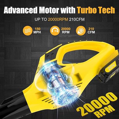 Leaf Blower Cordless,21V Handheld Electric Leaf Blower with Battery and Charger, 2 Speed Mode, Lightweight Battery Powered Leaf Blowers for Lawn Care,Patio, Yard, Sidewalk,Snow Blowing