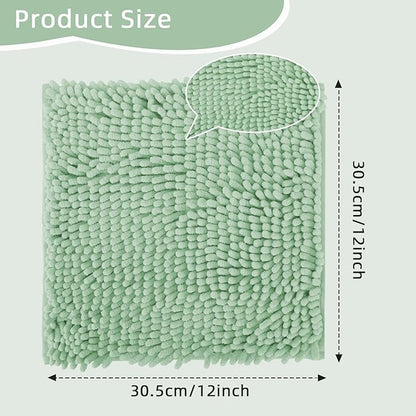 Locker Rug school girl rugs Carpet Chenille 100% Microfiber Locker Carpet with Non Skid Backing Locker Decorations (Green, 12X12)