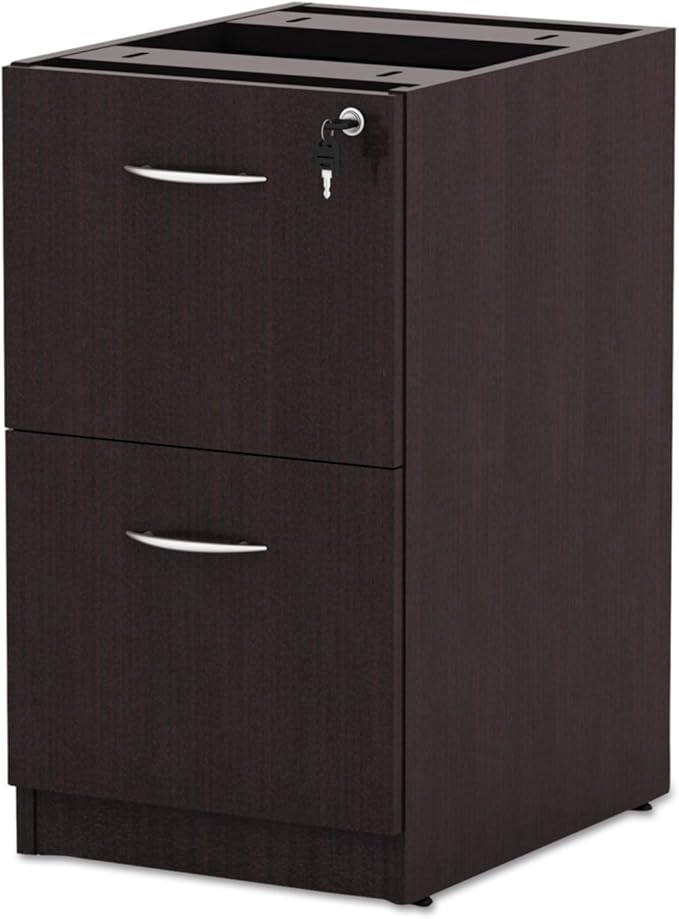 Alera ALEVA542822ES 15.63 in. x 20.5 in. x 28.5 in. Valencia Series 2-Drawer Full File Pedestal - Espresso