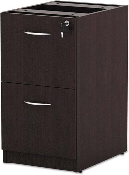 Alera ALEVA542822ES 15.63 in. x 20.5 in. x 28.5 in. Valencia Series 2-Drawer Full File Pedestal - Espresso