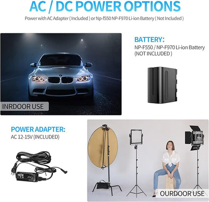 GVM 3 Pack LED Video Lighting Kits with APP Control, Bi-Color Variable 2300K~6800K with Digital Display Brightness of 10~100% for Video Photography, CRI97+ TLCI97 Led Video Light Panel +Barndoor