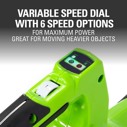 Greenworks 40V (185 MPH / 340 CFM / 75+ Compatible Tools) Cordless Brushless Leaf Blower / Vacuum, Tool Only
