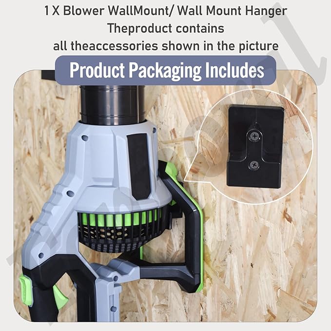 Blower Wall Mount/ Wall Mount Hanger for EGO Leaf Blower 765 CMF Power+ LB7654, Plastic Wall Holder Wall Bracket for Hanging Leaf Blower