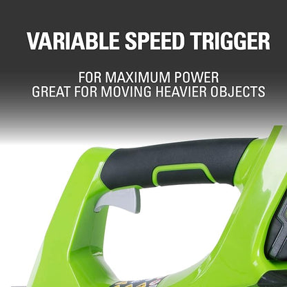 Greenworks 24V Axial Blower (100 MPH / 330 CFM), 2.0Ah Battery and Charger