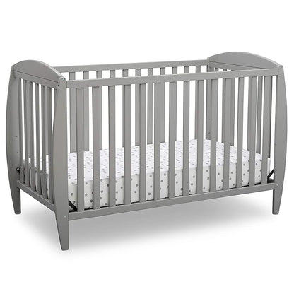 Delta Children Twinkle 4-in-1 Convertible Baby Crib, Easy to Assemble, Sustainable & Serta Perfect Start Dual Sided Baby Crib Mattress & Toddler Mattress - Waterproof - 6" Premium Sustainably