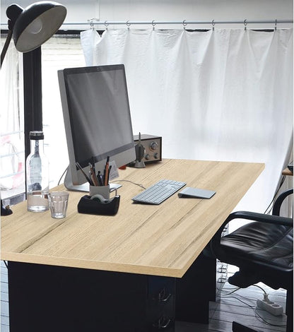 Kaboon Universal Tabletop 55"x23.62" Solid One-Piece Melamine Table Top, Double Desk L-Desk DIY, Home and Office Countertop, Oak