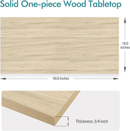 Kaboon Universal Tabletop 40"x18", Solid One-Piece Melamine Table Top, Double Desk L-Desk Floating Desk DIY, Home and Office Countertop, Oak