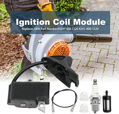 4241 400 1320 Ignition Coil Replacement for Stihl BG56 BG56C SH56 BG86 BG86C SH86 Blower, 4241-400-1320 42414001320 Ignition Coil Module
