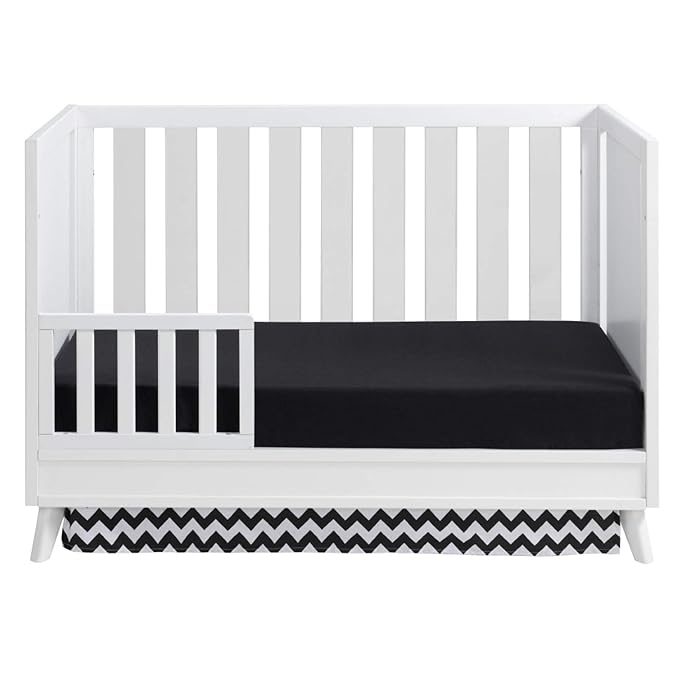 Oxford Baby Holland Modern 3-in-1 Island Crib to Toddler Bed Guard Rail Conversion Kit, Snow White, GreenGuard Gold Certified