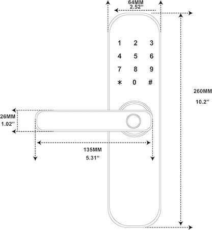 HAIFUAN M20 Bluetooth Digital Lock,Unlock with Fingerprints, Cards, Codes, App (Compatible with Alexa) (for Left Hand Doors Only)
