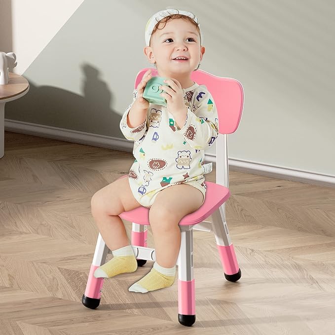 Kids' Desk Chairs Adjustable Height is Suitable for Children's Chairs Used in Families, Schools and Day-Care Between 2-10 Years Old The Max Bearing Capacity is 220LB(6PCS-Beige)