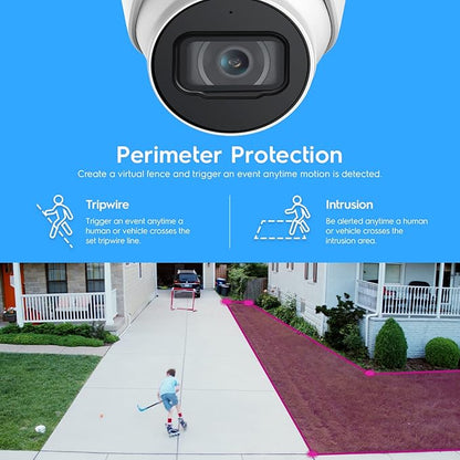Amcrest 4K POE Security Camera System with 4K 8Ch PoE NVR (4) x 4K (8 Megapixel) Turret IP POE Cameras (3840x2160) Pre Installed 2TB Hard Drive NV4108E-IP8M-T2599EW4-2TB