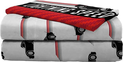 Jay Franco Disney Pixar Cars Race Ready 5 Piece Twin Bed Set - includes Comforter & Sheet Set - Bedding Features Lightning McQueen - Super Soft Fade Resistant Microfiber Official Disney Pixar Product