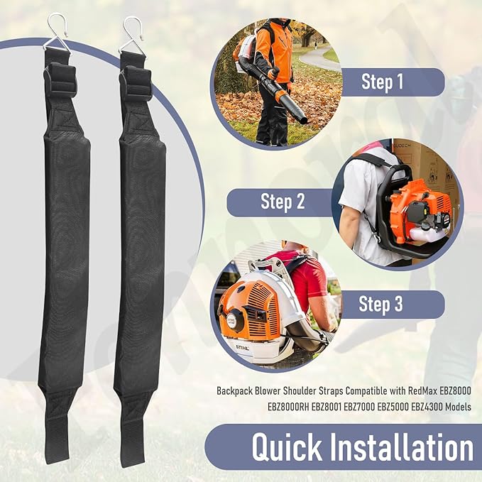4 Pack 511758401 Backpack Blower Shoulder Straps Compatible with RedMax Models EBZ8500 EBZ7500 EBZ6500 EBZ5150, Replaces 521678901