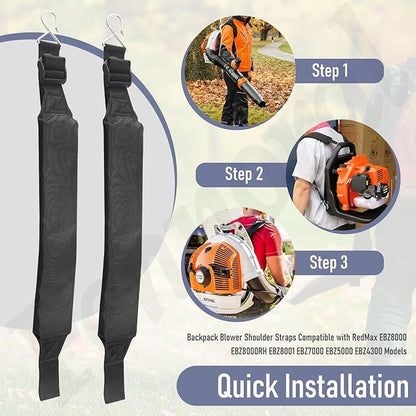 4 Pack 511758401 Backpack Blower Shoulder Straps Compatible with RedMax Models EBZ8500 EBZ7500 EBZ6500 EBZ5150, Replaces 521678901
