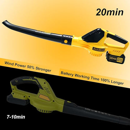 Electric Leaf Blower Cordless, Battery Leaf Blower with Battery and Charger, 5.0Ah Battery Powered Variable-Speed Lightweight Handheld Blower for Lawn Care, Patio, Yard, Terrace