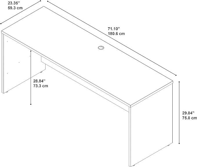 Bush Business Furniture Series C Credenza Desk, Large Computer Table for Home and Professional Office, 72W x 24D, Hansen Cherry