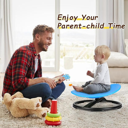 Kids Swivel Chair, Spinning Chair for Kids, Sit and Spin Chair for Kids,Balance Physical Therapy Equipment, Training Body Coordination，Sensory Spinning Seat for Kids (Blue)