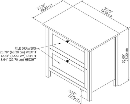 Bush Furniture Mayfield 2 Drawer Lateral File Cabinet in Pure White and Shiplap Gray