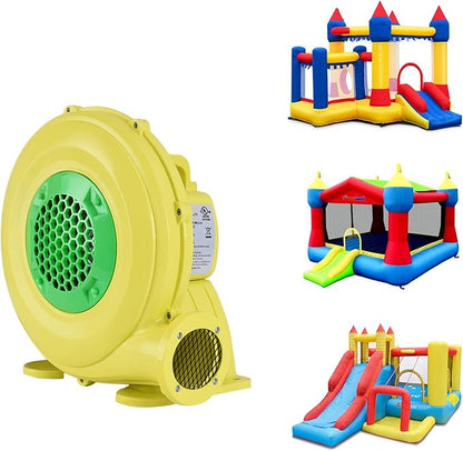 350W Air Blower, Pump Fan Commercial Inflatable Bouncer Blower, Perfect for Inflatable Water Bounce House, Jumper, Bouncy Castle Yellow