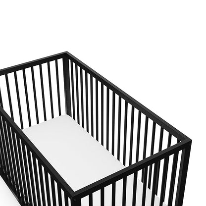 Graco Teddi 5-in-1 Convertible Crib (Black) – GREENGUARD Gold Certified, Converts to Daybed, Toddler & Twin Bed with Headboard and Footboard, Adjustable Mattress Height