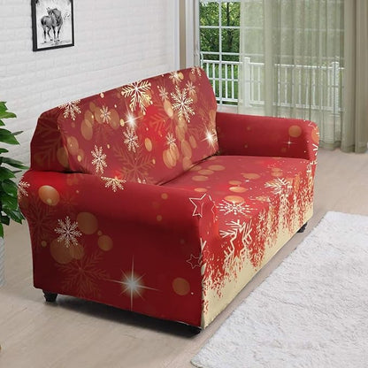 FKELYI Christmas Snow Sofa Slipcover Stretch Sofa Couch Cover for Living Room Non-Slip Furniture Protector Washable Sofa Slipcovers L