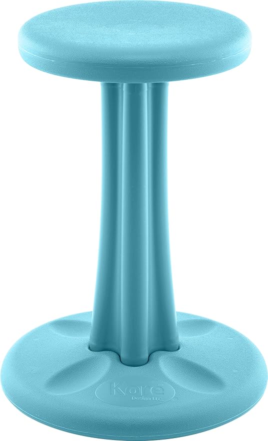 Kore Kids Pre-Teen Wobble Chair - Flexible Seating Stool for Classroom, Home & School, ADD/ADHD - Made in The USA - Age 10-11, Grade 5-6, Pale Blue (18.7in)