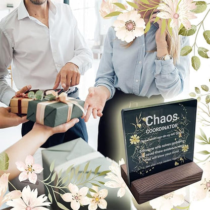 Chaos Coordinator Gifts for Women Office Manager Gifts for Women Desk Accessories for Women Office Funny Chaos Coordinator Desk Sign Cute Desk Accessories Set for Women Office ads2 black