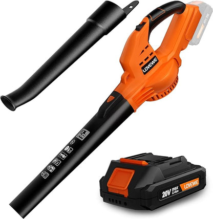Cordless Leaf Blower, 150Mph Handheld Electric Leaf Blowers with 2.0Ah Battery & Fast Charger, 2 Speed Mode, 20V Battery Powered Leaf Blowers for Cleaning Patio, Yard, Sidewalk