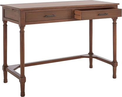 SAFAVIEH Home Collection Mckinlee Distressed White 2-Drawer Computer Office Desk Table DSK5704C, Brown