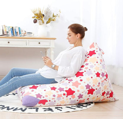 Aubliss Stuffed Animal Storage Bean Bag Chair Cover, 50"x 35" Extra Large Bean Bags for Kids & Adults, Beanbag Toy Storage for Boys Girls - Premium Cotton Canvas Nata