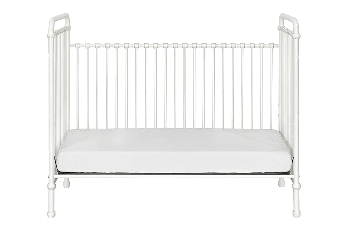 Namesake Abigail 3-in-1 Convertible Metal Crib in Washed White, Greenguard Gold Certified
