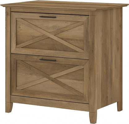 Bush Furniture Key West 2-Drawer Lateral File & Writing Table Set, Modern Farmhouse Home Office
