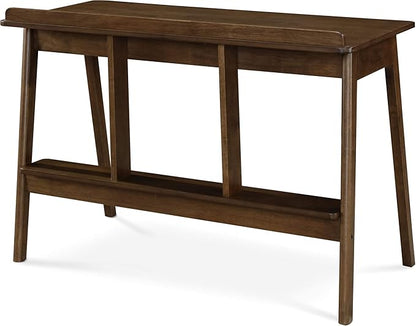 Finch Darren Home Office Drawer Mid Century Accent Desk, 43 Inch Wide Simple Modern Study Table, Walnut Brown